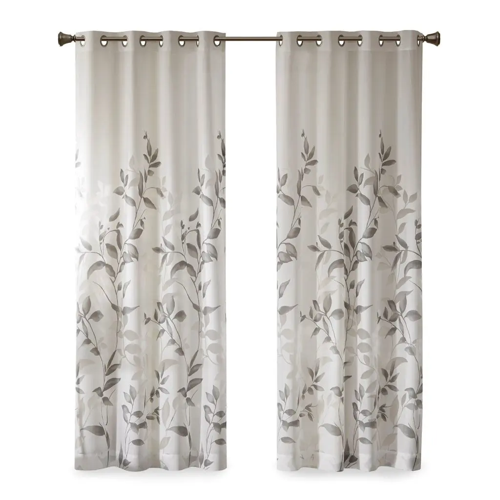 Burnout Printed Curtain Panel Pair 2 Pcs Multicolor Polyester Window Panels jla
