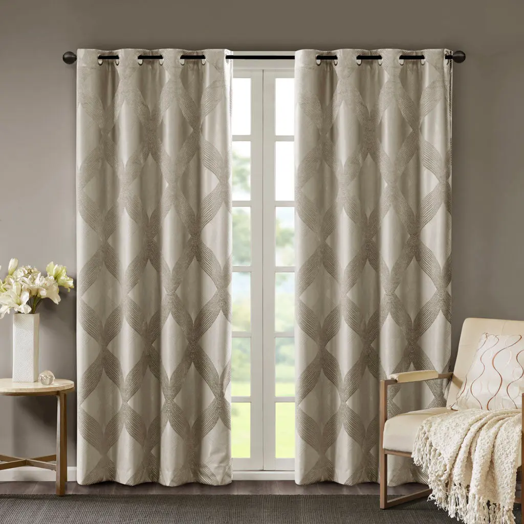 Ogee Knitted Jacquard Total Blackout Drape Panel Tau 1 Piece jla