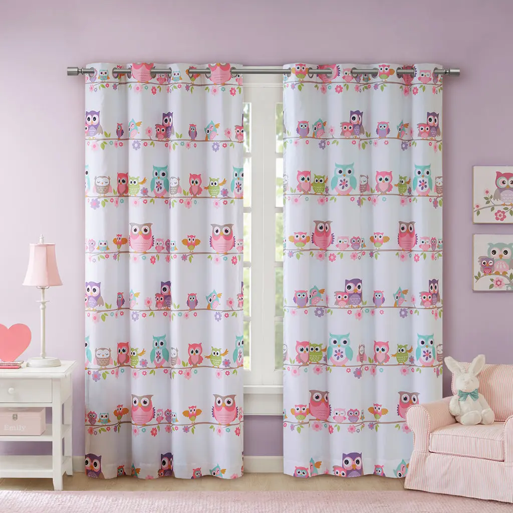 Owl Printed Blackout Drape Panel Single Panel Multi Polyester jla