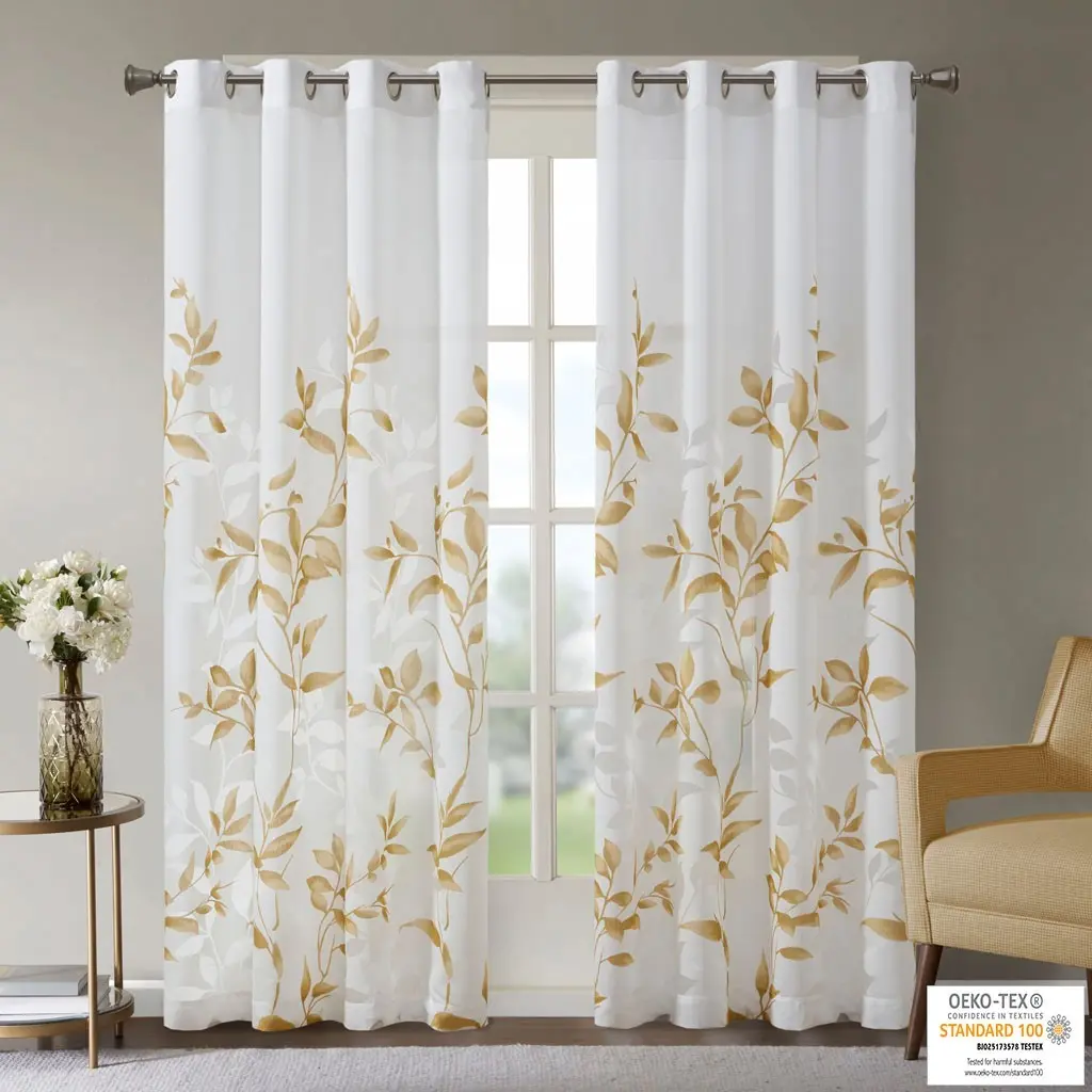 Burnout Printed Drape Panel Multicolor Polyester jla