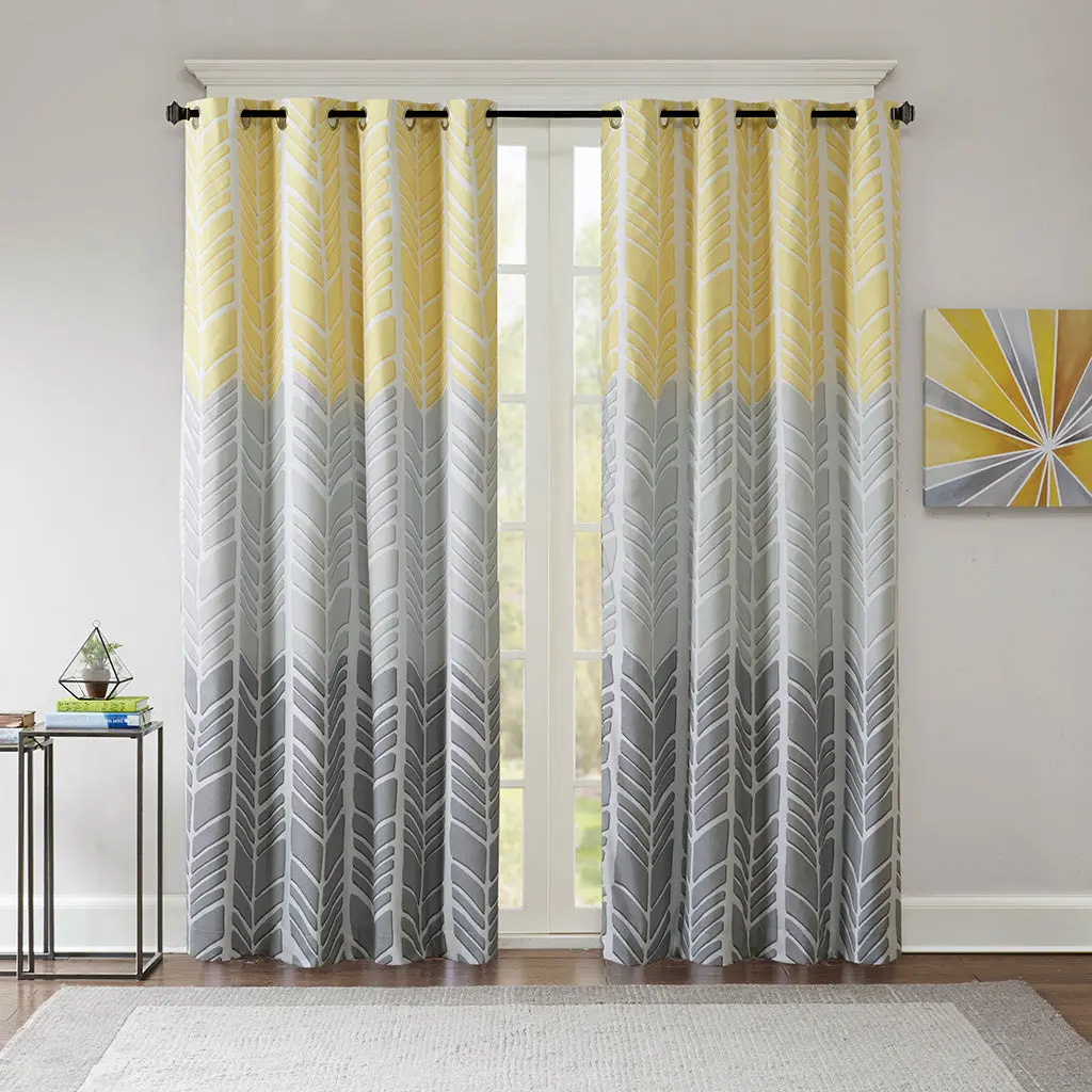 Printed Total Blackout Curtain Panel 1 Piece Multicolor Polyester jla