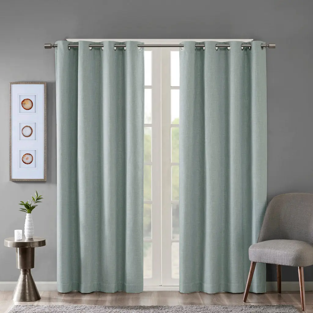 Printed Heathered Blackout Grommet Top Curtain Panel 1 Pc Panel jla