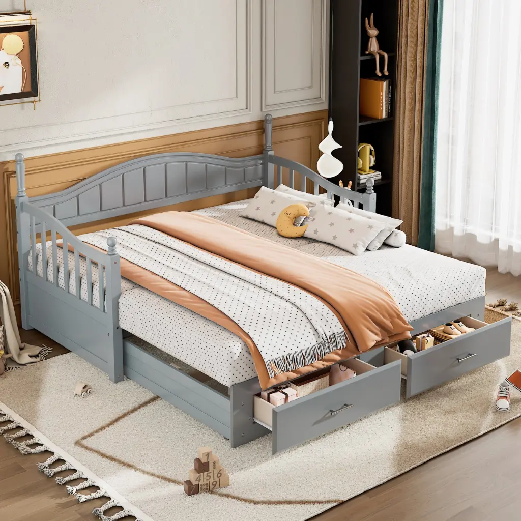Timberen Twin Dimensions Daybed Trundle Extendable homey life