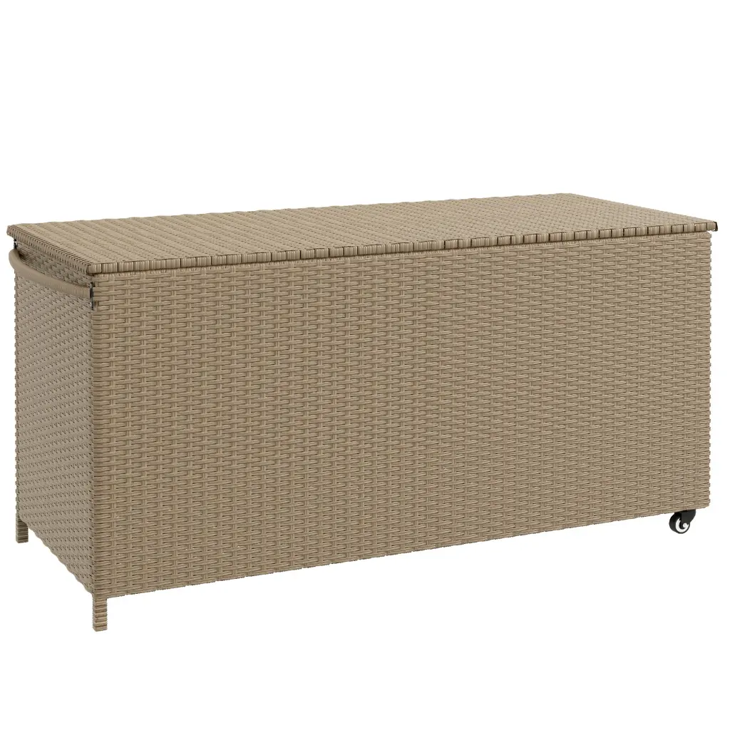 Outsunny 83 Gallon Deck Box Large Outdoor Storage Chest PE Wicker aosom business