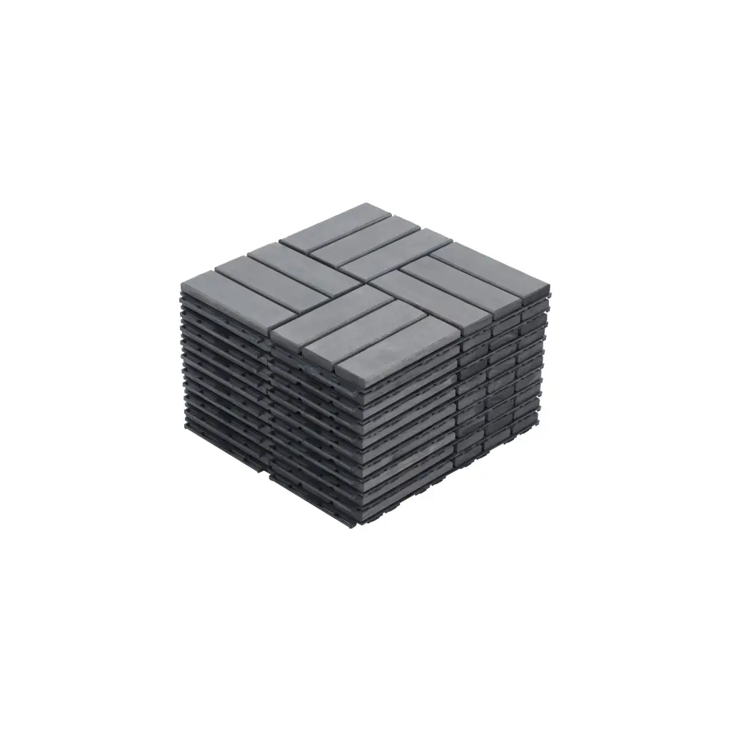 10 Pcs Interlocking Deck Tiles Checker Pattern 12 X 12 Light Gray Outdoor beefurni