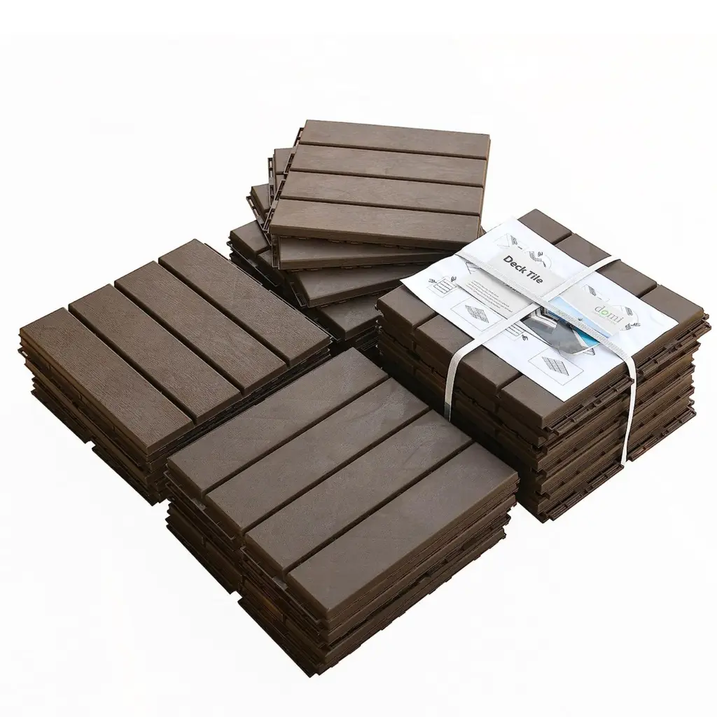 Patio Interlocking Deck Tiles 12X12 Square Carbon Fiber Decking Tiles Outdoor Flooring crefise patio life