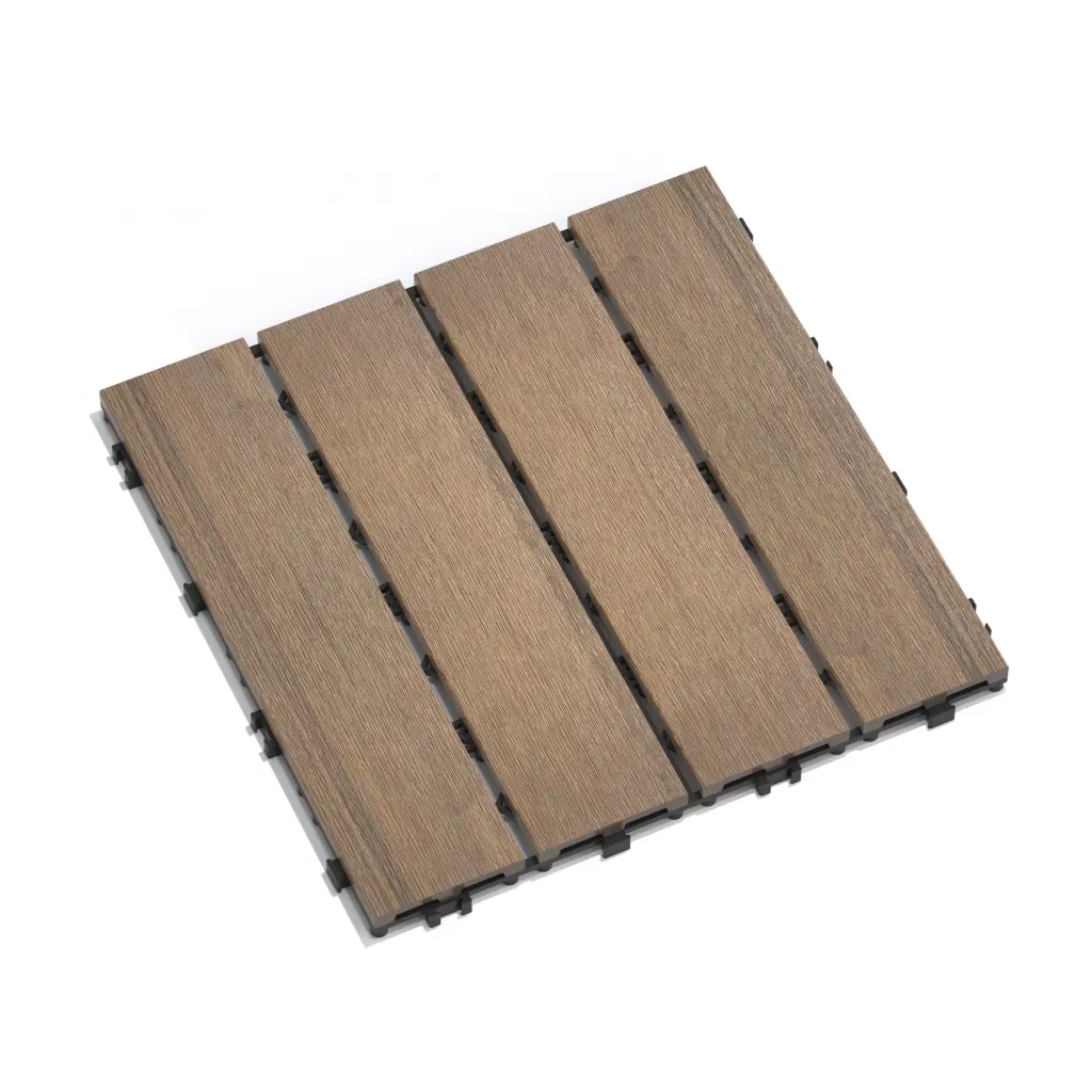 Pack 22 WPC Wood Plastic Composite Patio Floor Tiles Deck and Outdoor Use rnb