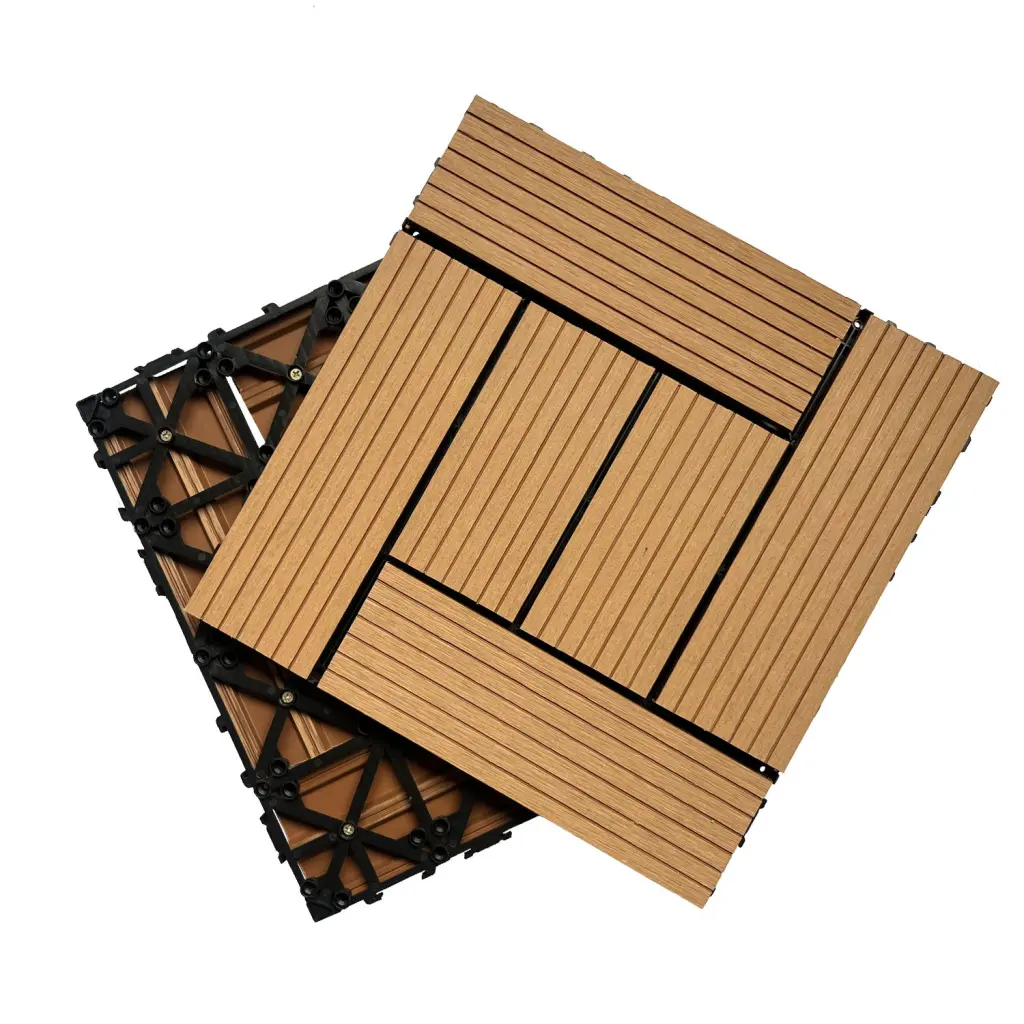 Timber Polymer Carbon Fiber Deck Tiles Set 20Pcs, Carbon Fiber Decking Resilient Outdoor Flooring rnb
