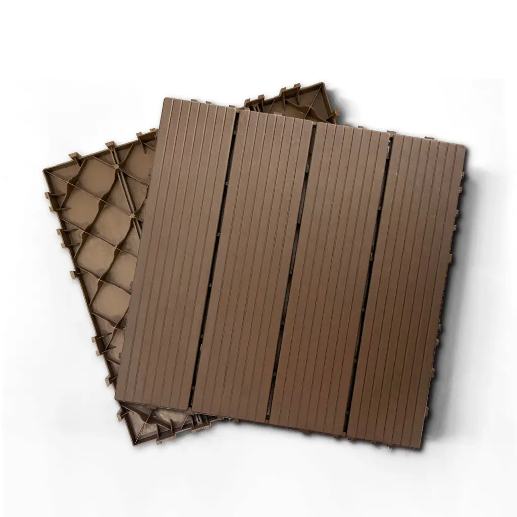 Plastic Composite Deck Tiles Set 35Pcs Durable Outdoor Decking w2805