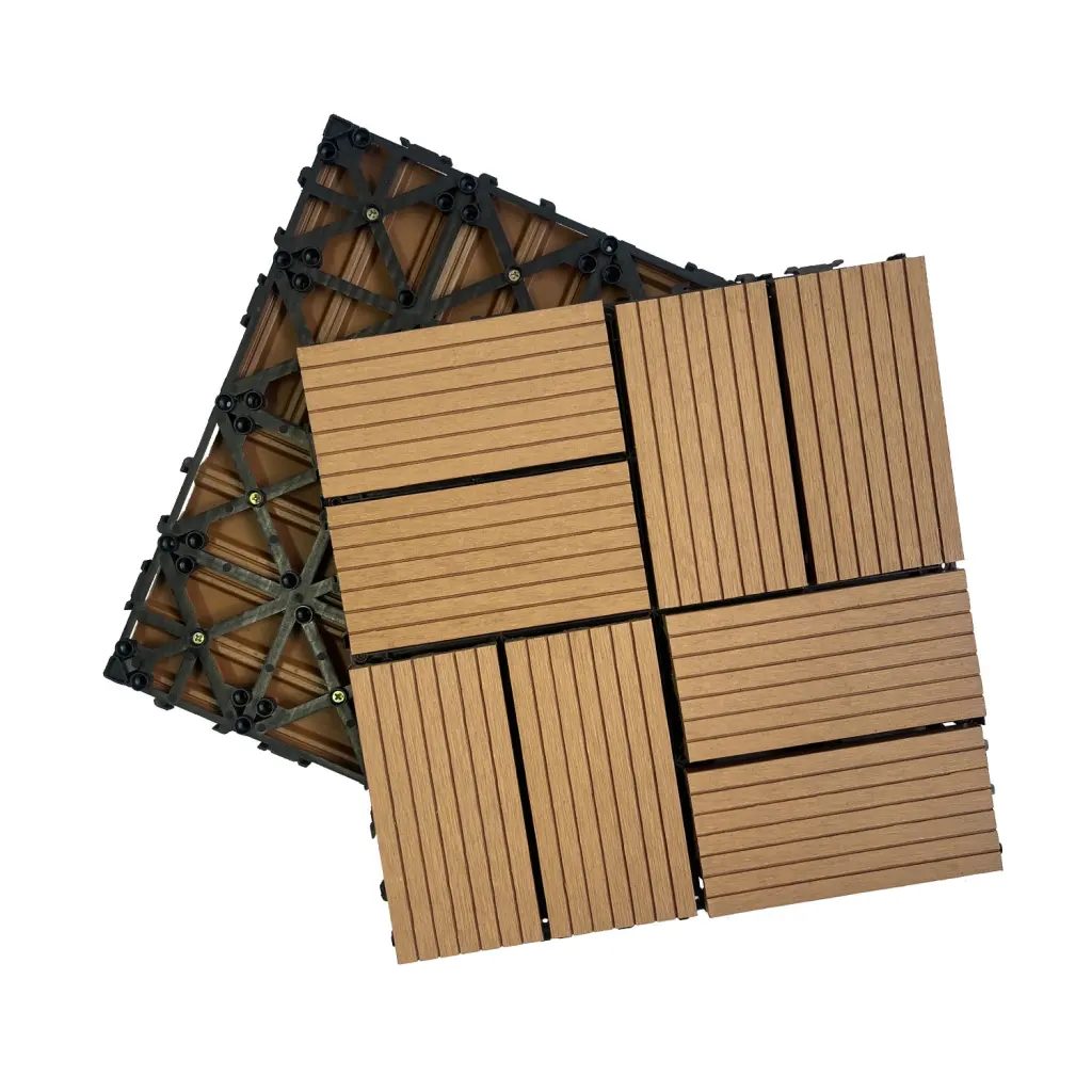 Timber Polymer Carbon Fiber Deck Tiles Set 20Pcs Carbon Fiber Decking Resilient rnb