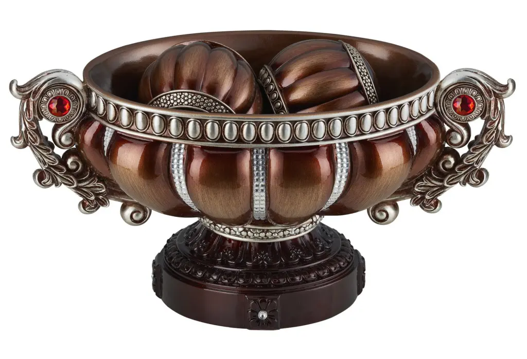 8.75 Inch Delicata Footed Decorative Bowl Metal Alloy Shiny Accents california home
