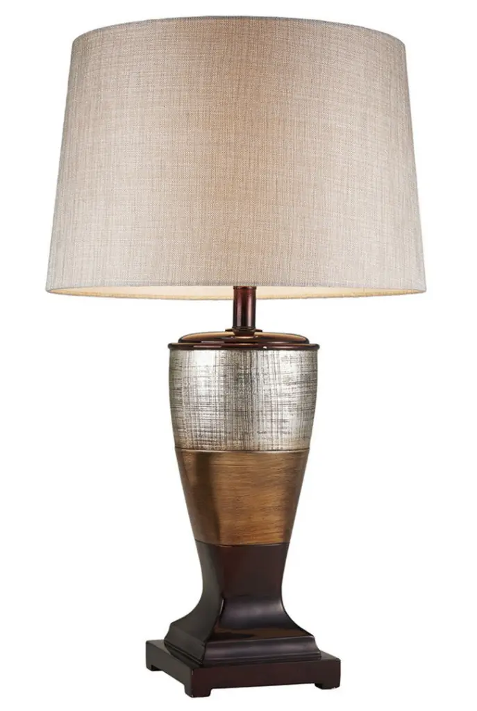 30 Inch Tall Polyresin Table Lamp Naomi Egyptian Design Shiny Metal california home