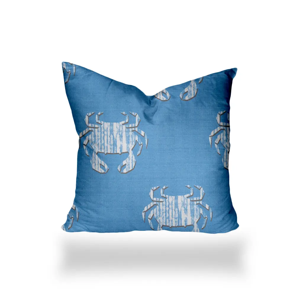 Crabby Indoor Outdoor Soft Royal Pillow Envelope Cover Insert Decorative Throw Pillow usa made pillow and pouf