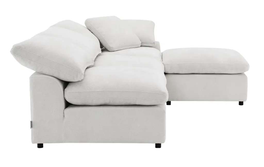 Modular Wedge Pillow Ivory Linen Upholstery Comfort acme onsite store