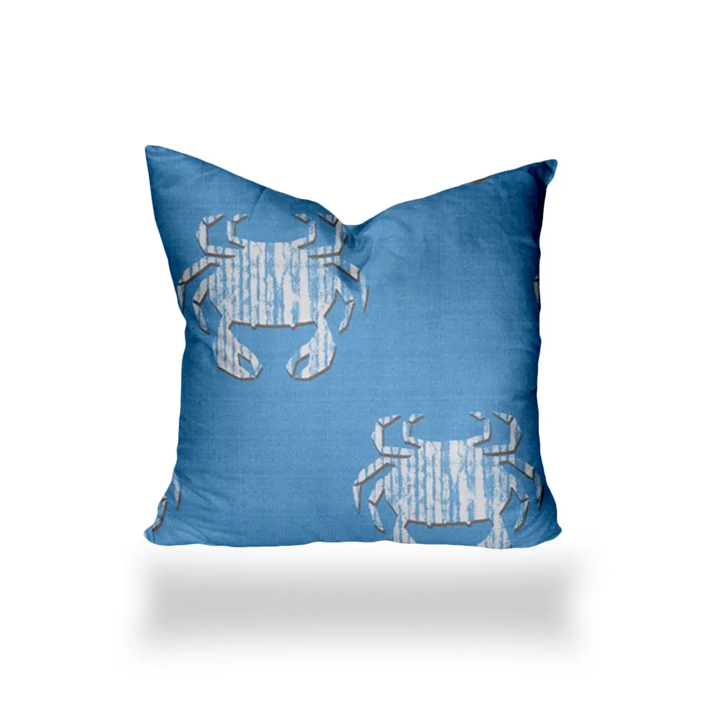 Crabby Indoor Outdoor Soft Royal Pillow Envelope Cover Insert usa made pillow and pouf
