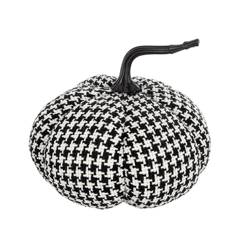7X7X7.5 Fabric Pumpkin Decor Holiday Halloween Decoration Black Fall Home Decor w2078