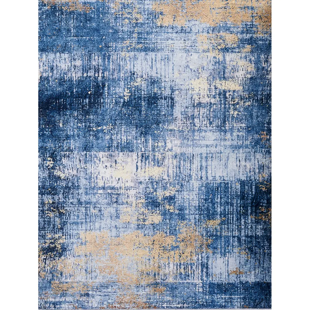 Zara Collection Abstract Design Blue Precious Metal Machine Washable Super Soft furnings