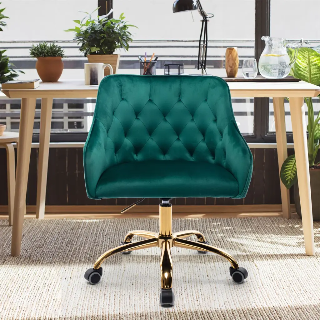 Coolmore Velvet Home Office Desk Chair Modern Cute Computer Chair Comfortable Seat coolmore w-395