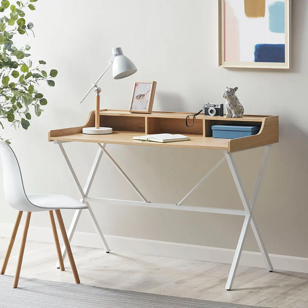 Laurel Desk Natural White MDF Modern Home Office Furniture jla