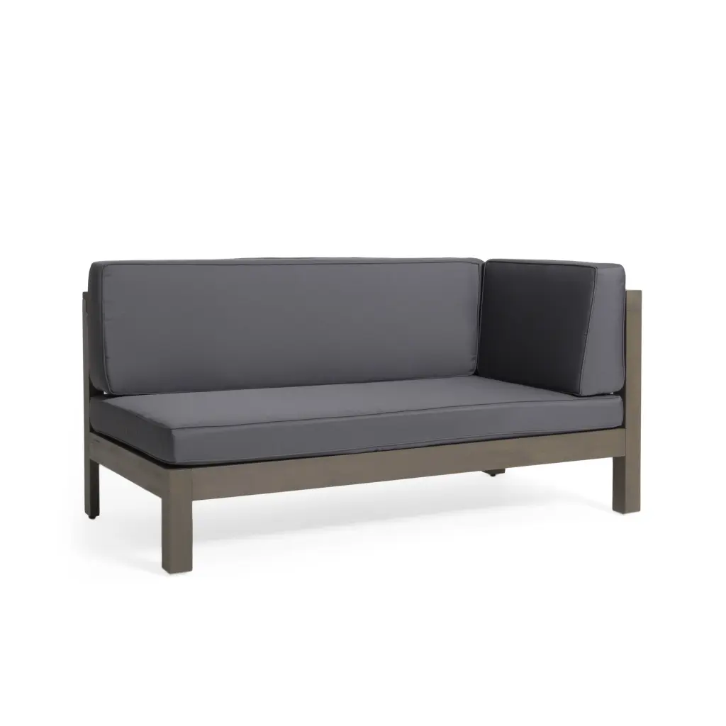 Brava Dark Grey Acacia Wood X Back Right Corner Bench gardenpara can