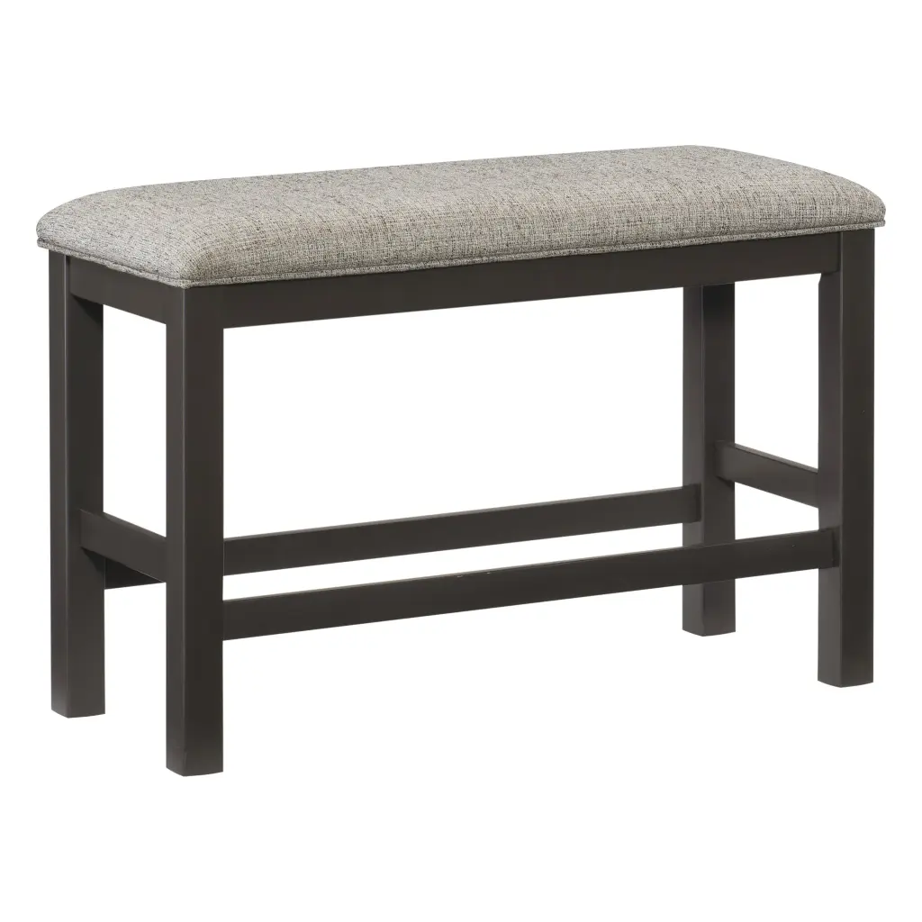 Casual Dining Counter Height Bench 1Pc Gunmetal Gray Finished Timber Gray kanepe