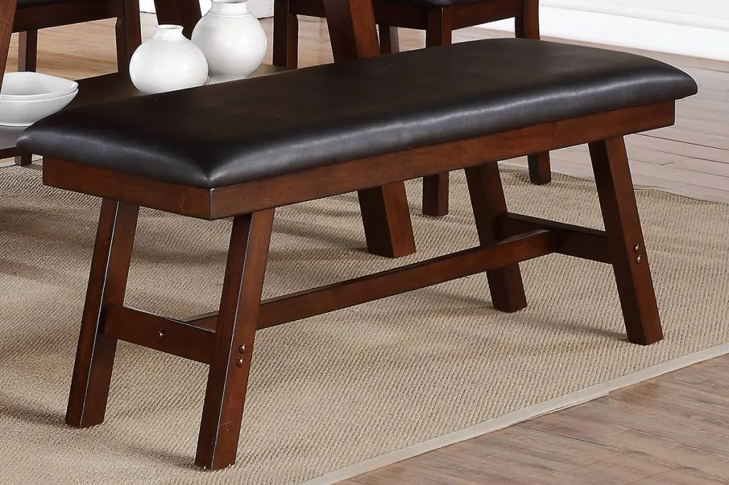 Dark Walnut Finish Timber Framed 1Pc Dining Bench Breakfast Kitchen Seating kanepe