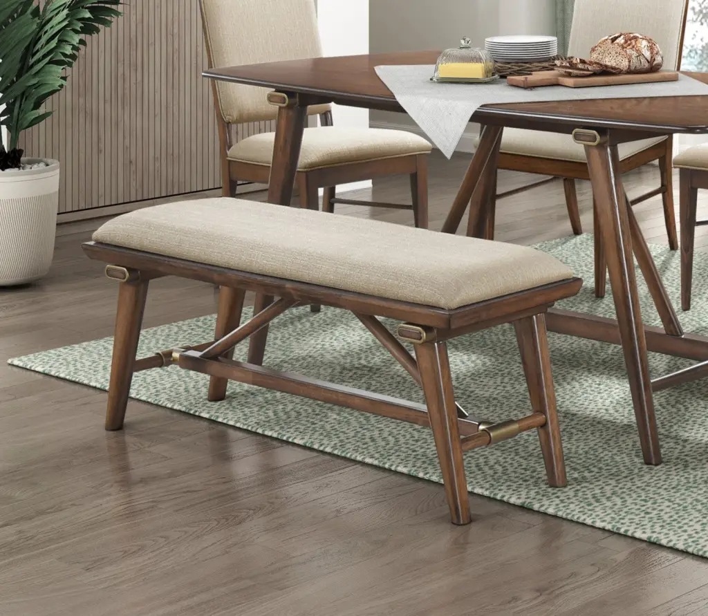 Modern Design Upholstered Brown Timberen Dining Bench 1 Piece Kitchen Seating kanepe