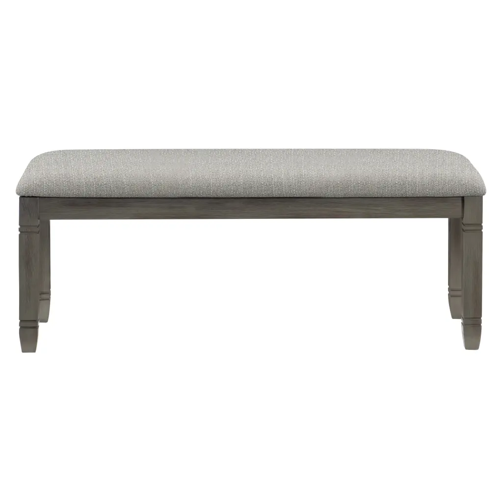 Timber Frame Dining Bench Antique Gray Finish Neutral Tone kanepe