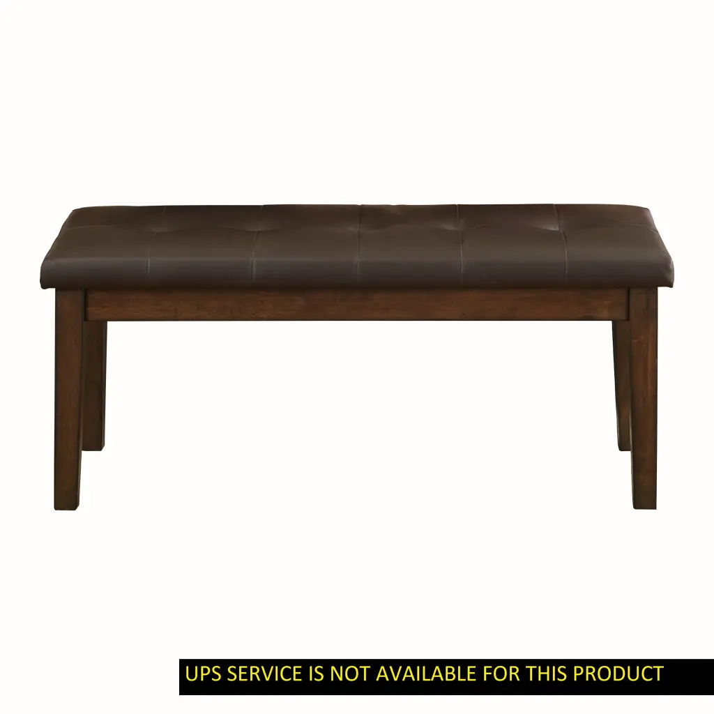 Transitional Dining Wooden Bench Button Tufted Seat Light Brown Finish kanepe