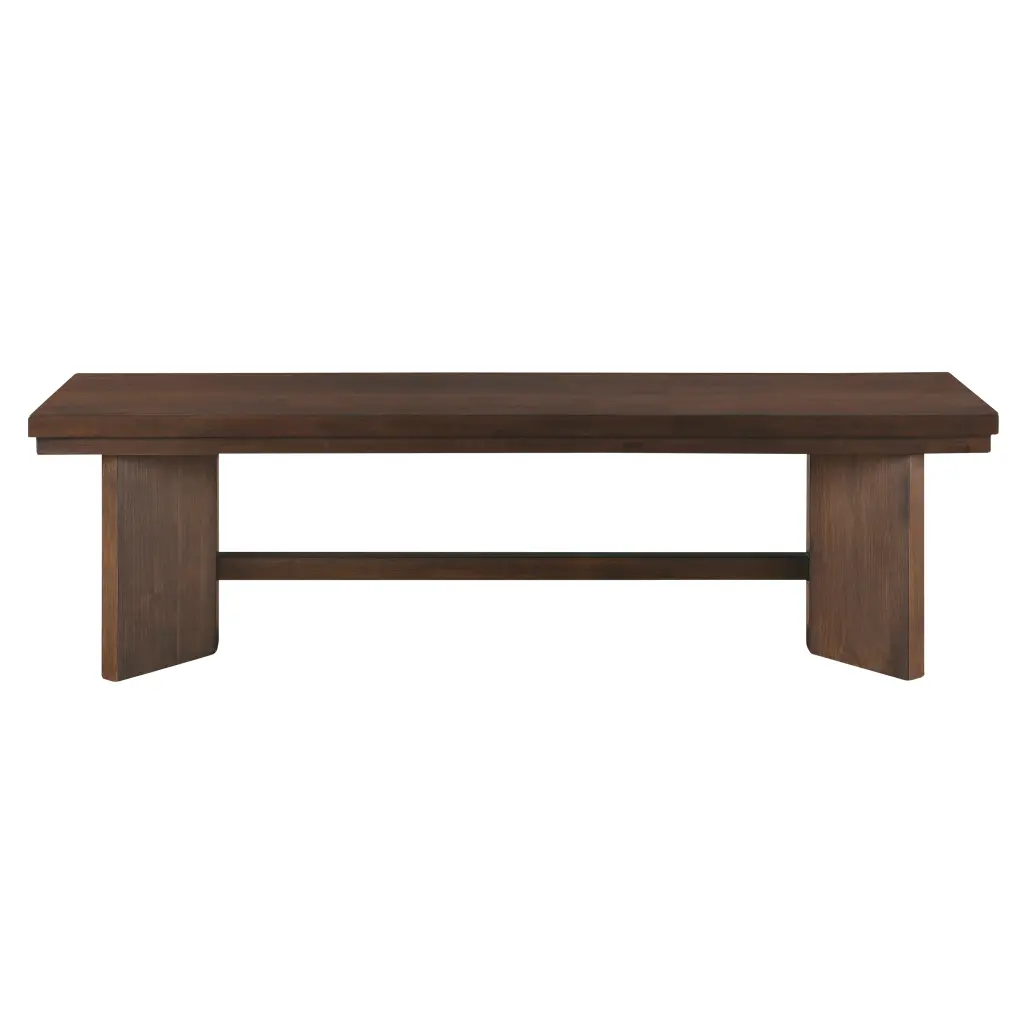 Walnut Finish Timber Bench Angled Design Base Modern Dining Bench kanepe