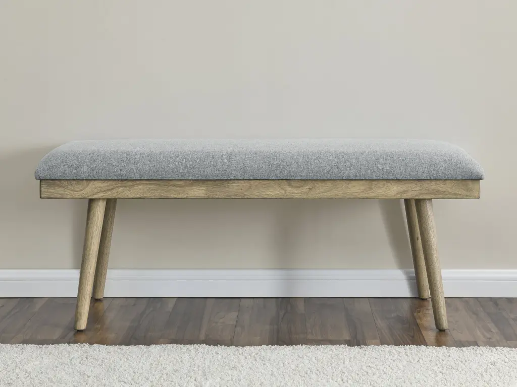 Vida Polyester Dining Bench Dark Gray Modern Upholstered Design steve silver furniture