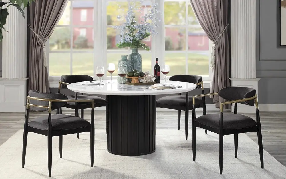 Jaramillo Side Chair Set 2 Black Modern Dining Chairs acme onsite store