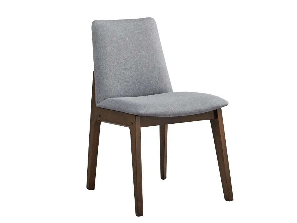 Kaela Side Chair Set 2 Light Gray Upholstery Walnut Finish Modern Dining Chairs acme onsite store