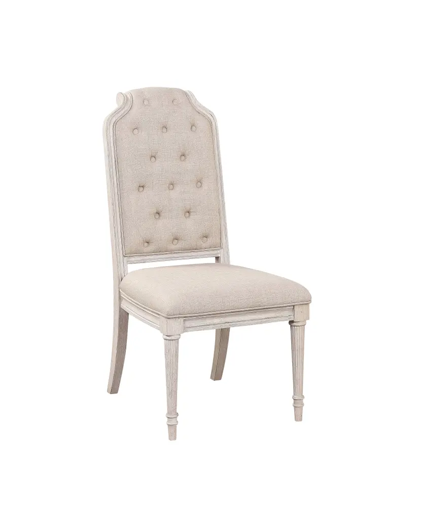 Wynsor Side Chair Set 2 Antique Champagne Finish Dining Room acme onsite store