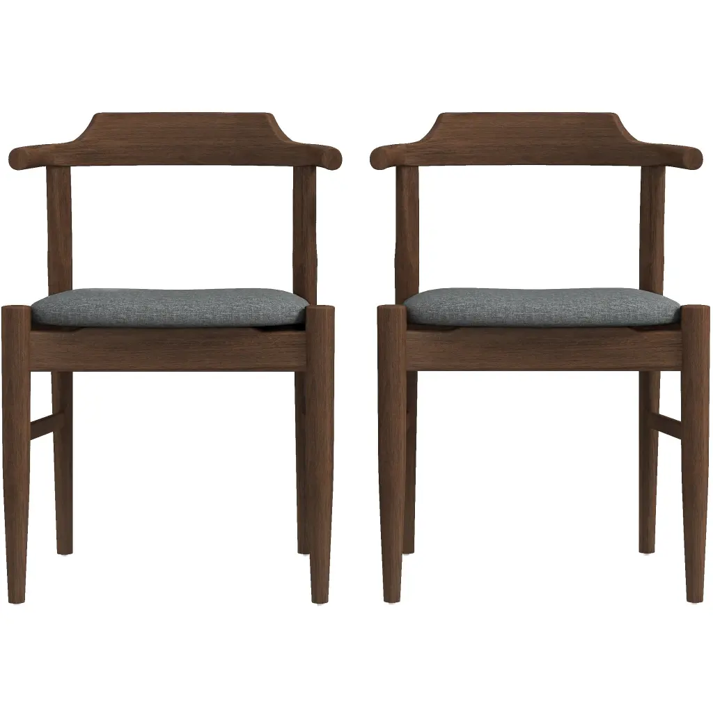 Daisy Gray Fabric Dining Chair Set 2 Solid Brown Gray Brown Dining Chairs ashcroft furniture
