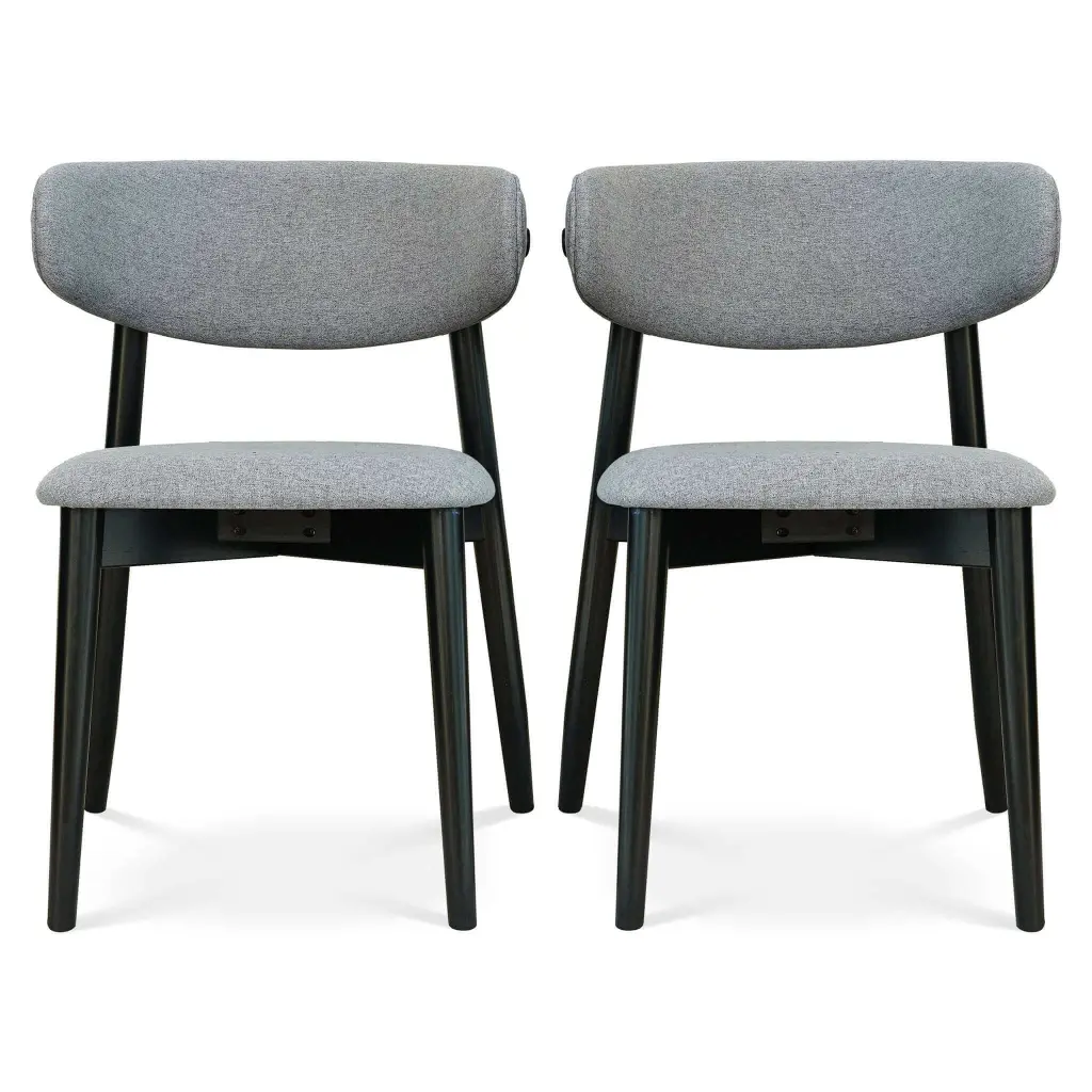 Korbin Grey Fabric Dining Chair Set 2 Solid Black, Light Gray Espresso Chairs ashcroft furniture