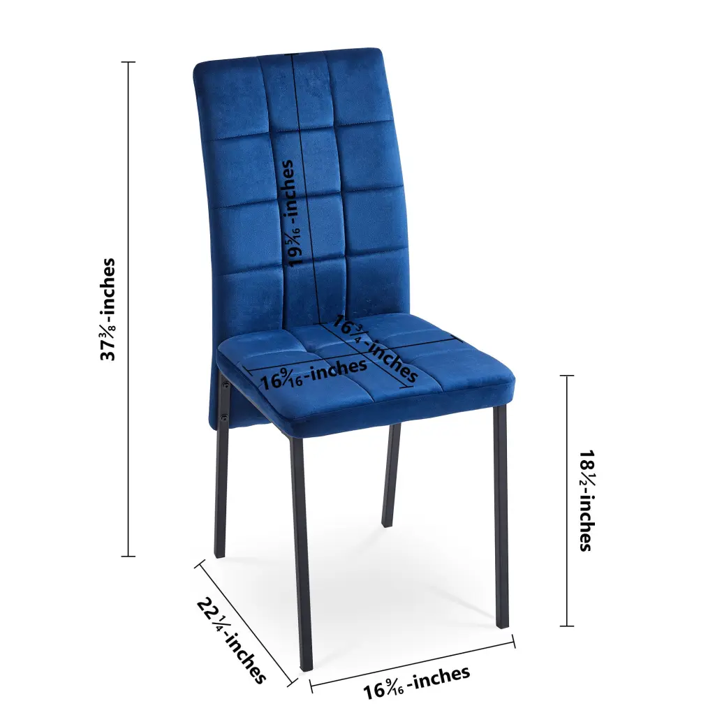 Dark Blue Velvet High Back Nordic Dining Chair Modern Material Chair Wit bn smart home w1164
