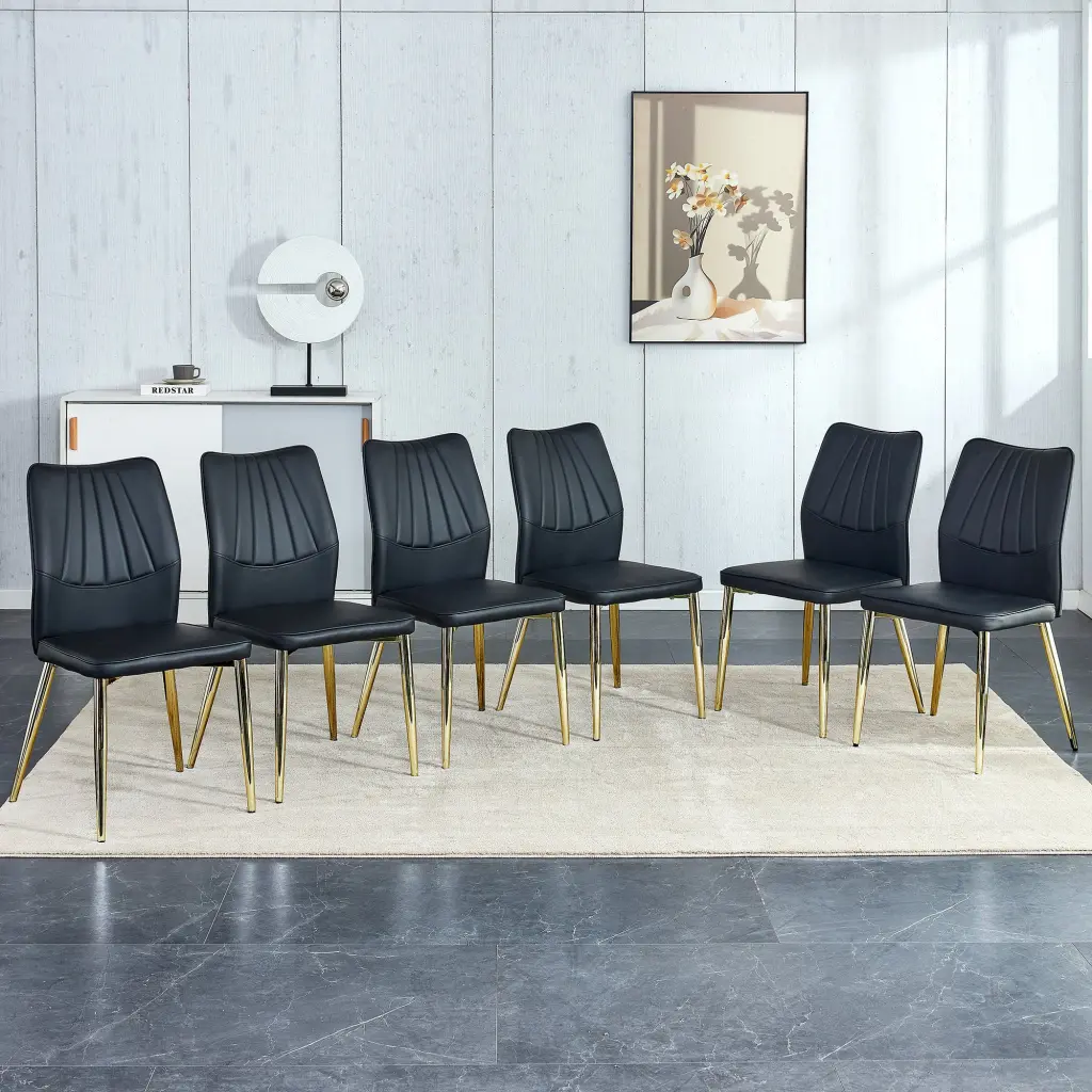Six Black Dining Chairs Modern Chairs From Middle Ages Made Premium Material droom w-1151