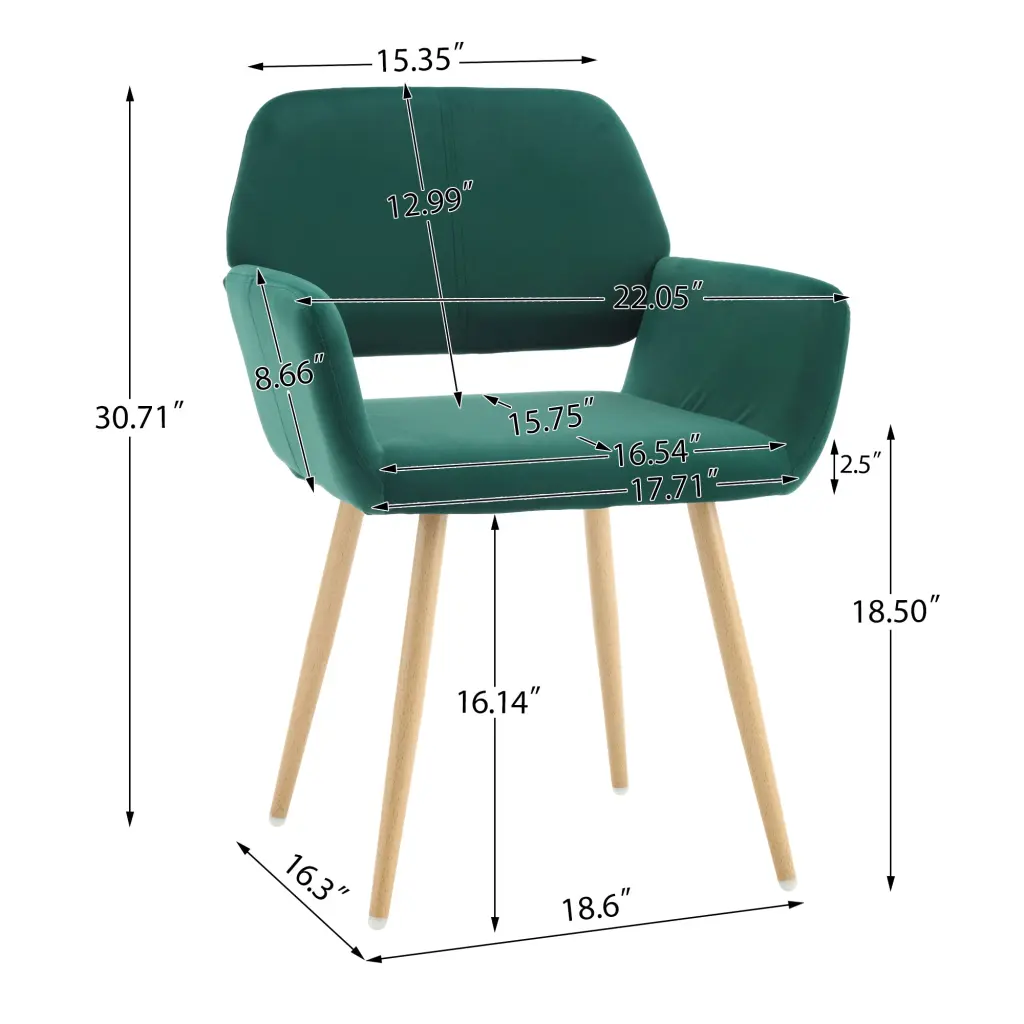 Hengming Frosted Velvet Dining Chair Hollowed Out Strap Armrest hengming store
