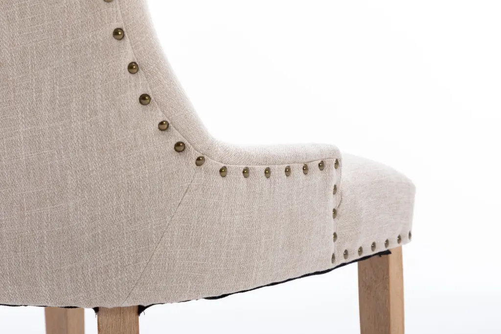 Hengming Set 2 Dining Chairs Leisure Padded Rubber Wood Legs hengming store