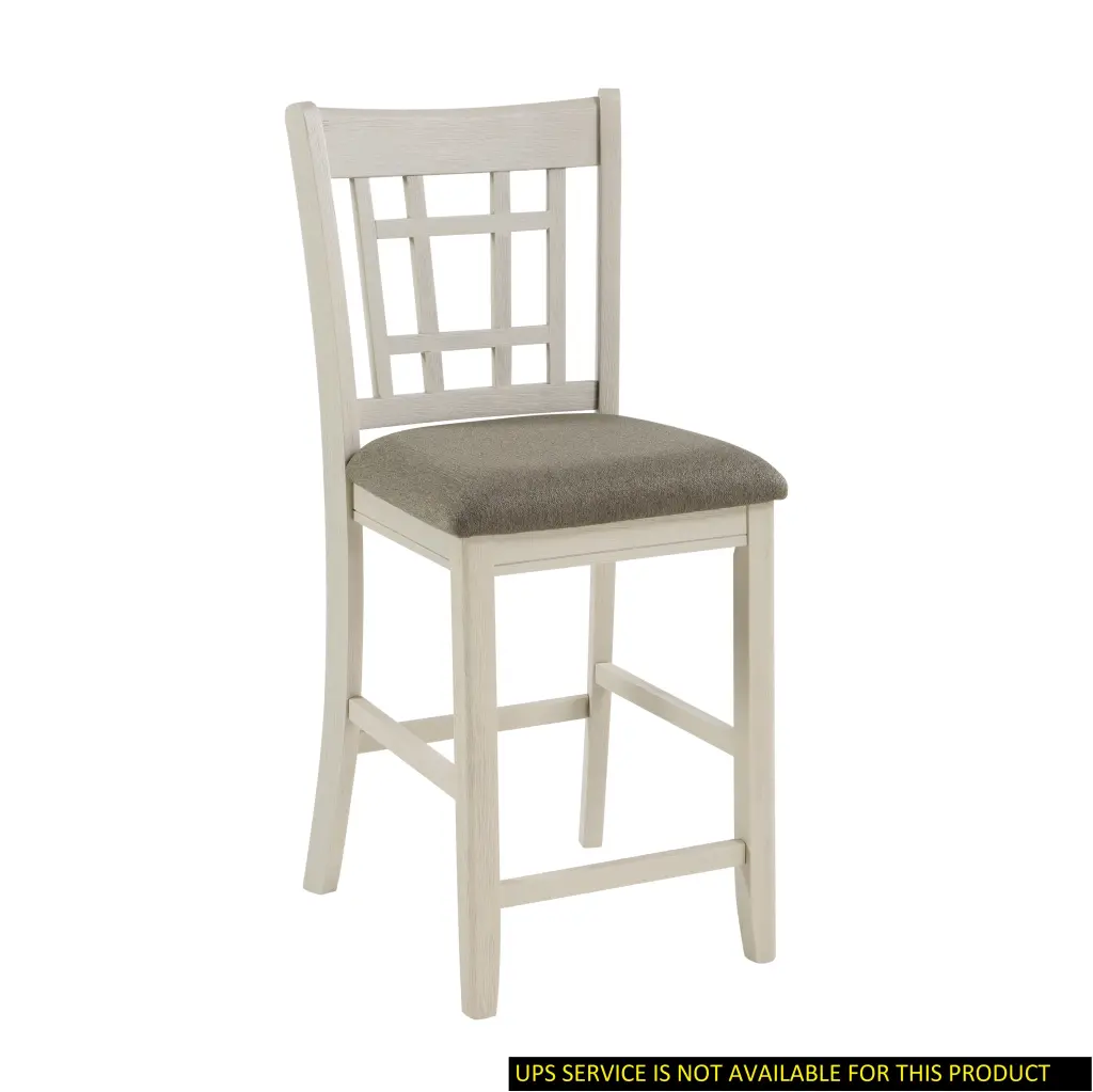 Antique White Wood Framed Counter Height Chair Set 2, Upholstered Seats kanepe