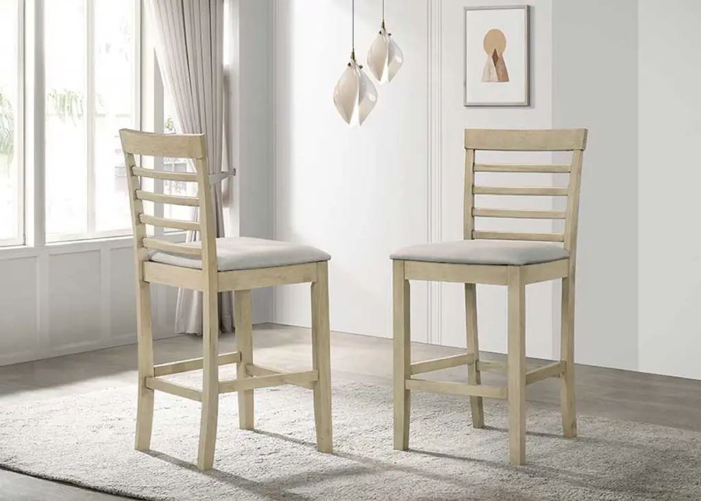 Beautiful Cream Counter Height Dining Chairs 2-Piece Set Upholstered Pub Height kanepe