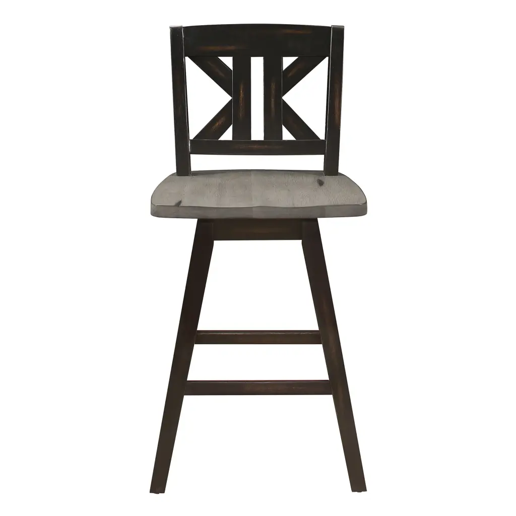 Counter Height Chairs Set 2 Black Gray 360 Degree Swivel Chair kanepe