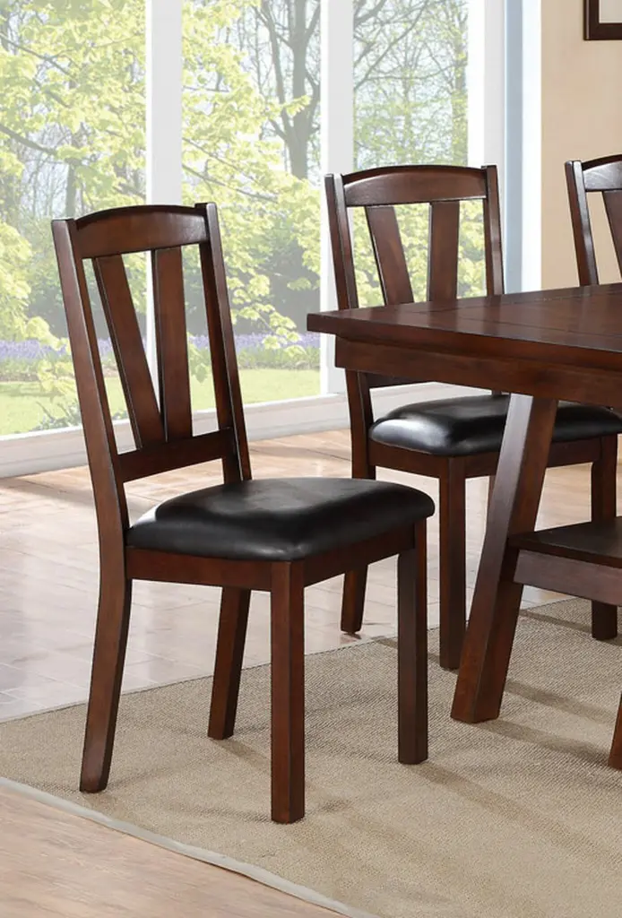 Dark Walnut Timber Framed Back Set 2 Dining Chairs Breakfast Kitchen kanepe