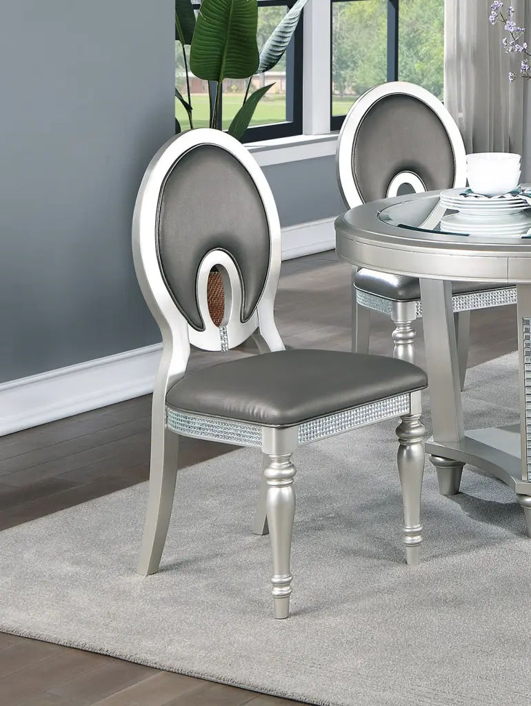 Formal Traditional Dining Room Home Decor Chairs Set 2 Chairs Dark Gray kanepe