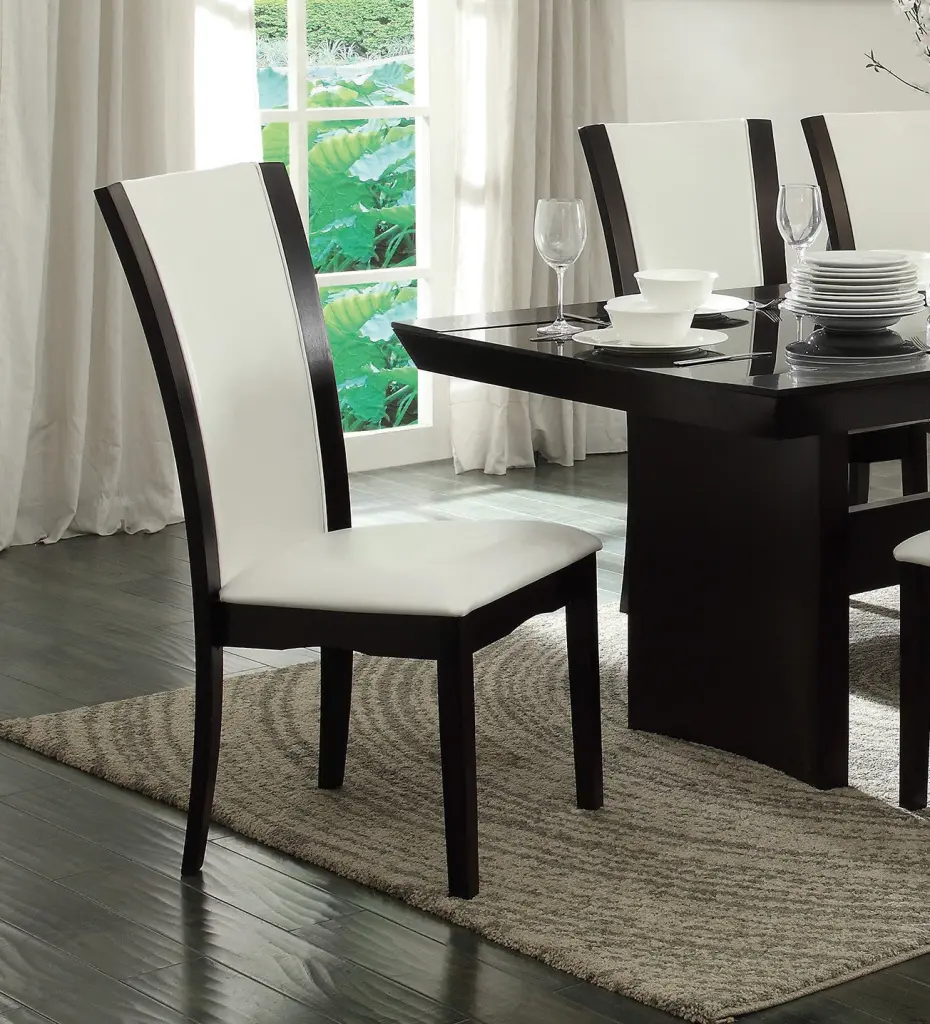 Modern Contemporary Set 2 White Faux Leather Upholstered Dining Side Chairs kanepe