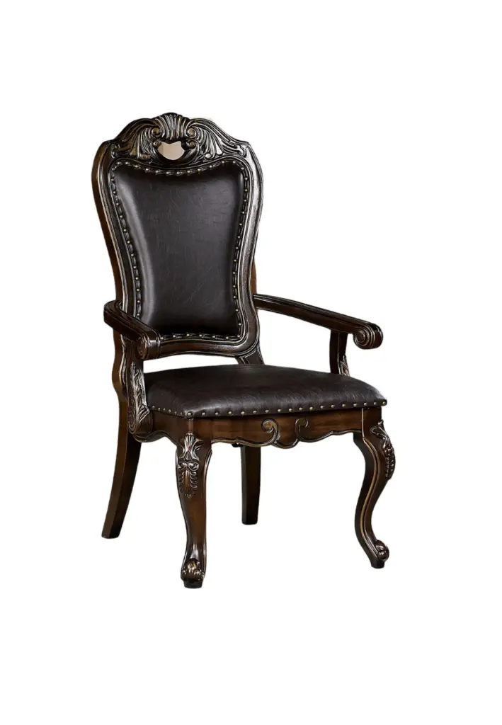 Opulent Timeless Design 2Pcs Arm Chairs Walnut Solid Wood Dining Room kanepe