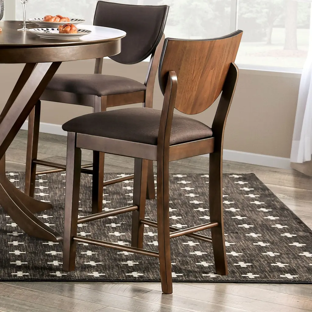 Set 2Pc Counter Height Chairs Dining Room Walnut Finish Solid Timber kanepe