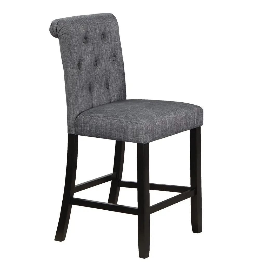 Set 2 Charcoal Counter Height Dining Chairs Contemporary Design kanepe