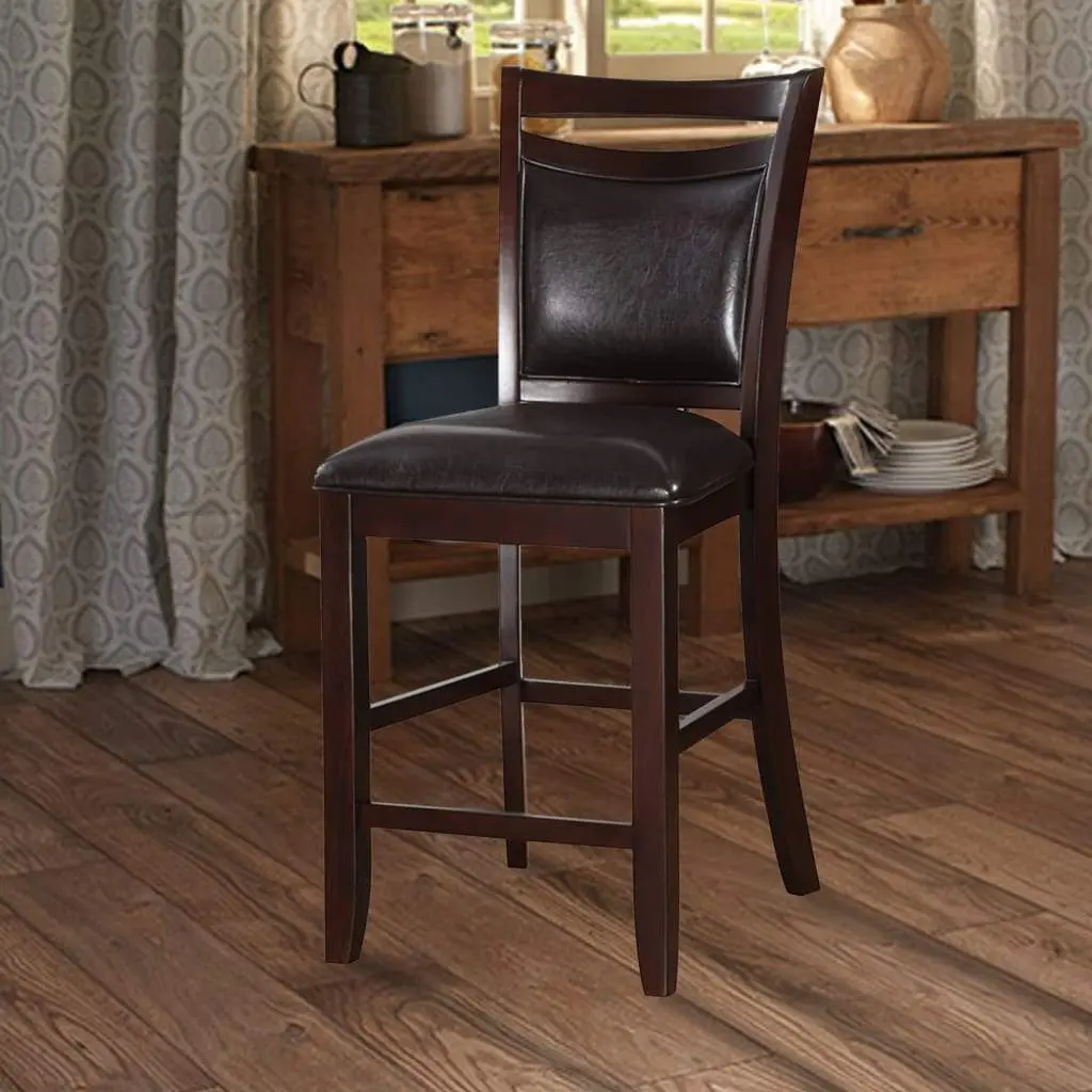 Set 2 Counter Height Chairs Brown Hue Wood Finish Mid Century Modern kanepe